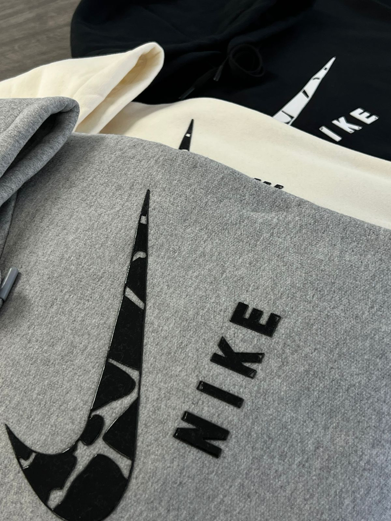 Nike Moletom 3 Cabos Cangurú Importado Cinza